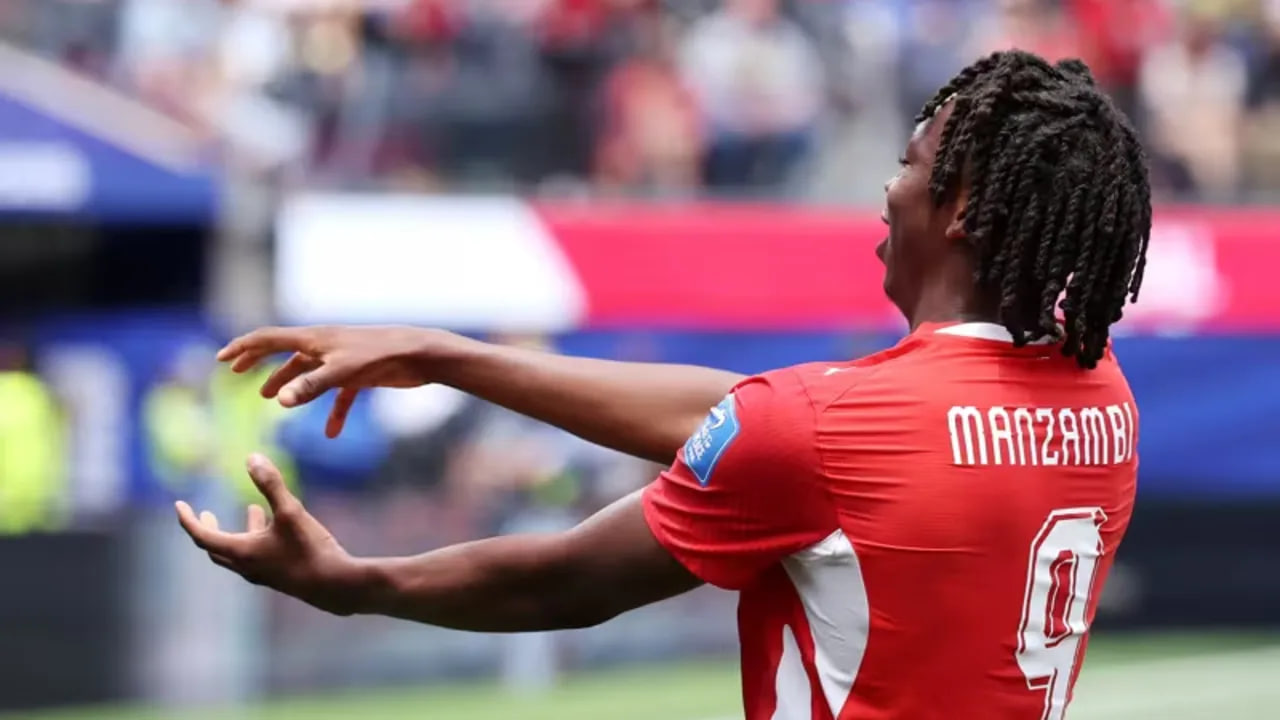 Johan Manzambi Pemain Termuda yang Cetak Dwigol Untuk Swiss di Piala Dunia